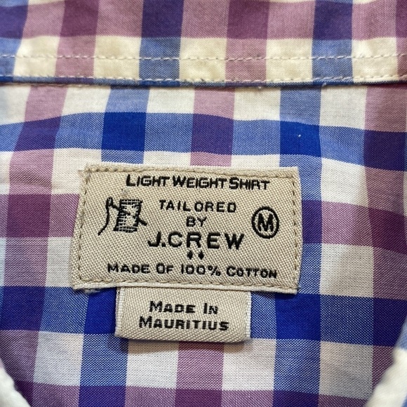 J. Crew Men's Tailored Light Weight Check Button Down Shirt sz M - Picture 3 of 9